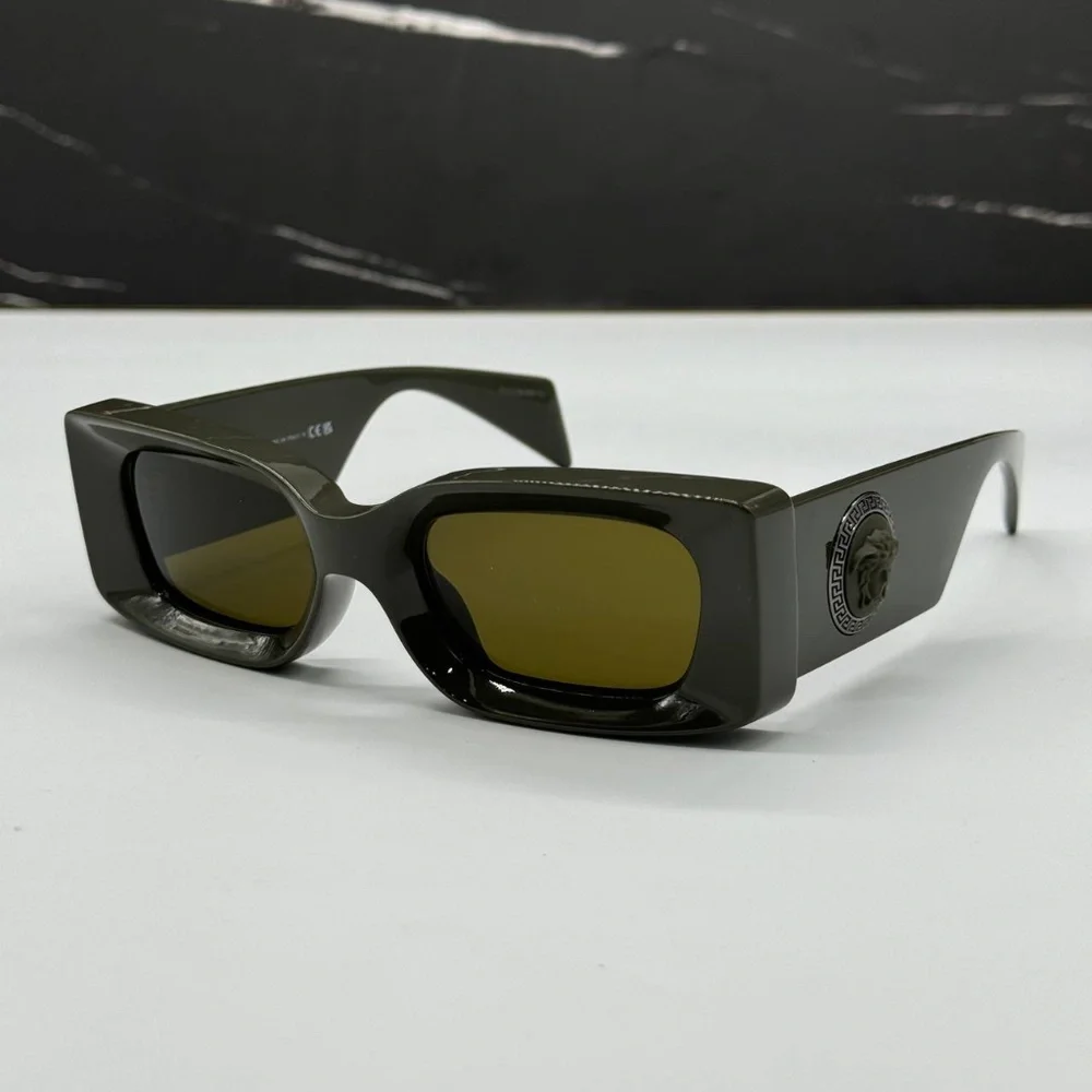 NEW MOD 4474U 5491/73 VERSACE GREEN GREY SQUARE VE4474U 549173 UNISEX SUNGLASSES